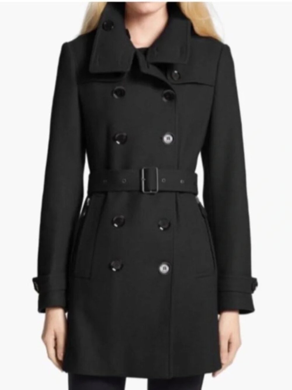 Burberry Brit Double-Breasted Wool Coat Size 6